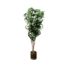 9 foot fall artificial ficus tree with small leaves in a gold pot