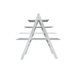 White A-Frame with 4 tier shelves.