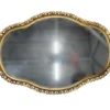 Gold, scalloped trim mirror tray.