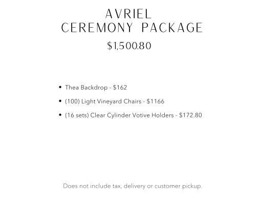 Details on the ceremony package.