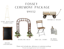 A woodland arch that is made of branches, folding brown ceil chairs with black metal. a white wagon made of wood, a large chalkboard with an ivory easel, and rustic white lanterns.