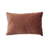 Dusty rose, rectangular velvet pillow.