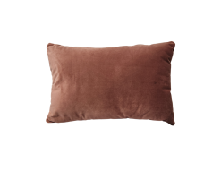 Dusty rose, rectangular velvet pillow.
