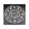 Round, crystal serving platter.