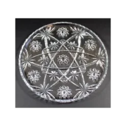 Round, crystal serving platter.