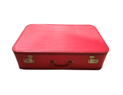 Red suitcase.