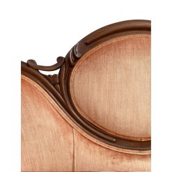 Close up detail of the back oval with wood detailing