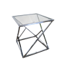 Glass, chrome side table