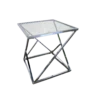 Glass, chrome side table