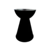 Matte, black hourglass side table.