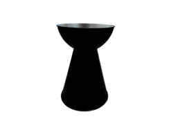 Matte, black hourglass side table.