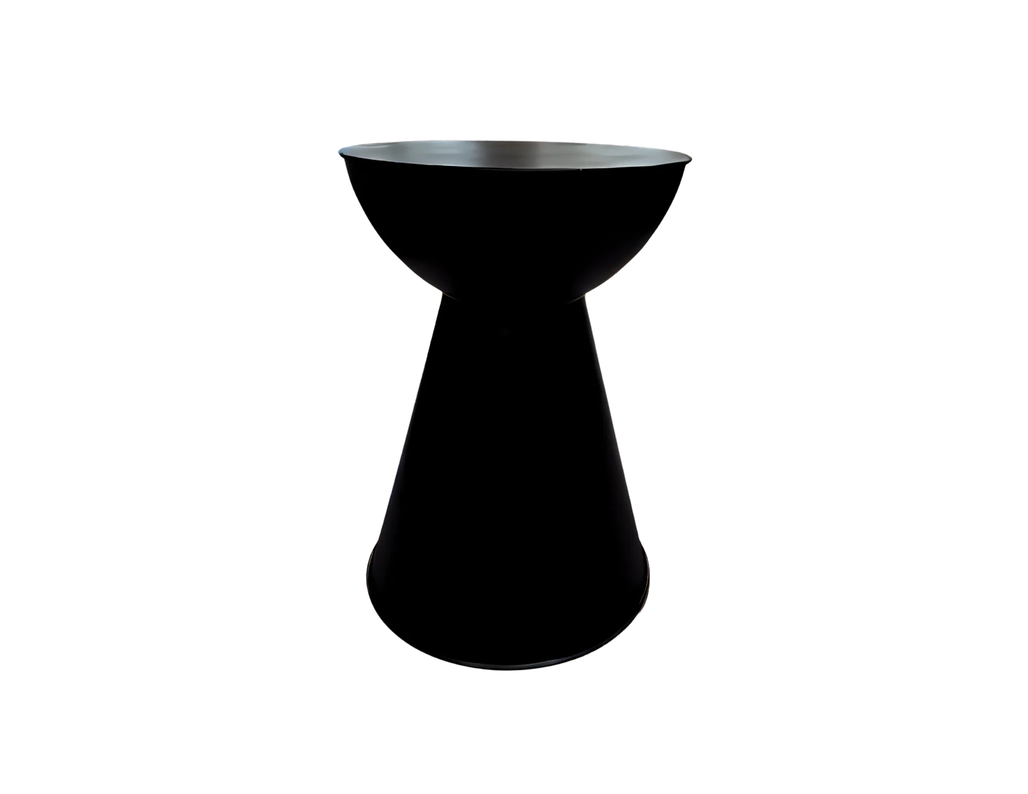 18 WEBP Matte, black hourglass side table.