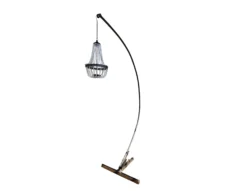 Freestanding, black chandelier for over table.