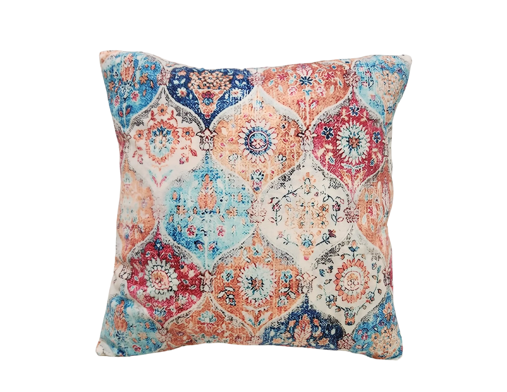 Clementine Pillow (1) WEBP Multi-colored, square pillow. 20" x 20"