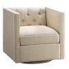 Beige, swivel accent chair with boucle fabric,