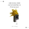 Package includes a yellow plant with gray vase and a metal card clip.