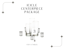 Package includes clear cylinder vases, silver votive holders, and silver card clip.