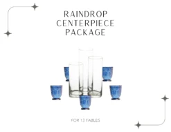 Package includes 3 clear cylinder glass votives and 5 blue glass candle votives.
