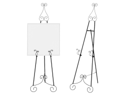 Black adjustable easel.