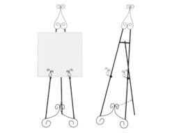 Black adjustable easel.