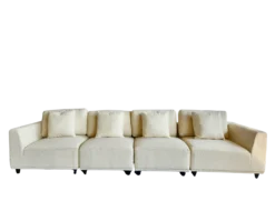 Cream bouclé modular sofa rental Indianapolis – Kanissu Sofa by Violet Vintage Rentals