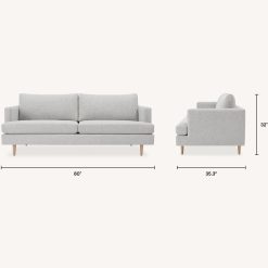 Ellis dove gray track arm sofa dimensions