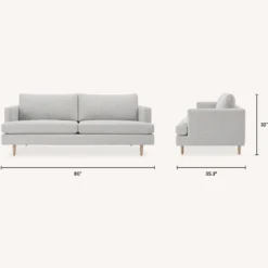Ellis dove gray track arm sofa dimensions