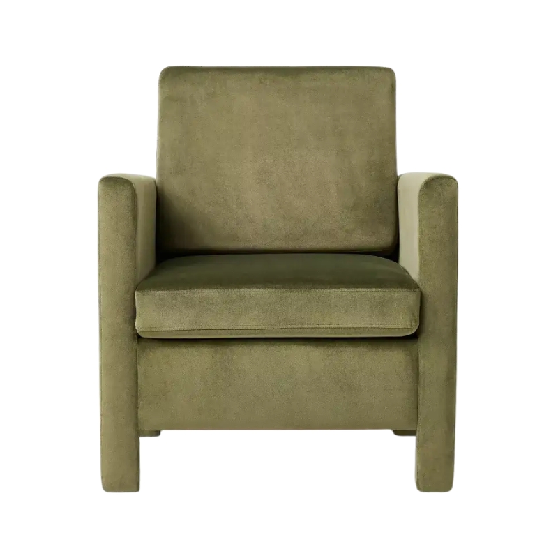 belmont-olive-green-chair-back Back view of the Belmont fully upholstered velvet chair