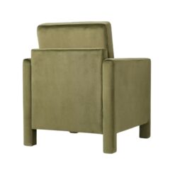 Front view of the Belmont olive green upholstered chair