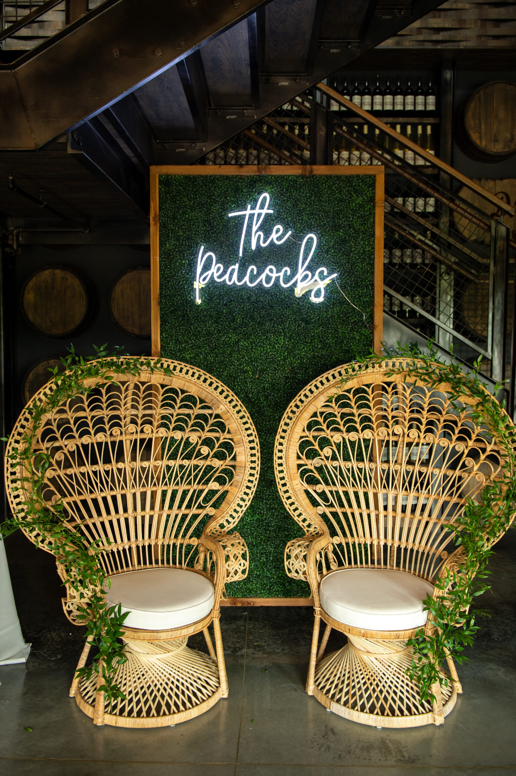 Daniela Peacock Chair Set styled for a wedding reception focal moment