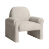 Ellison Chair in warm neutral velvet with sculptural arms